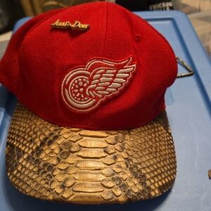 Just Don Red Cap with Snakeskin Brim
